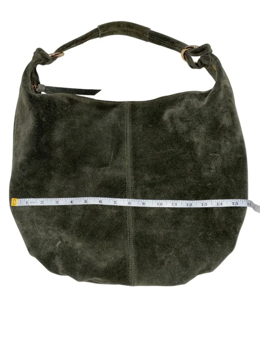 Marlon Forest Green Suede Hobo Shoulder Bag Genuine Leather Made In Italy luxury
